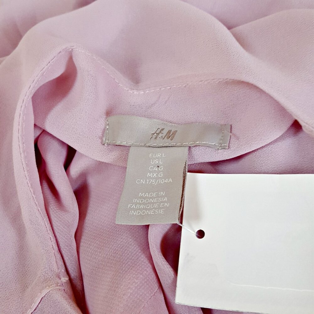 NEW! BEAUTIFUL CHIFFON Tie BACK DRESS SZ L - Picture 2 of 5